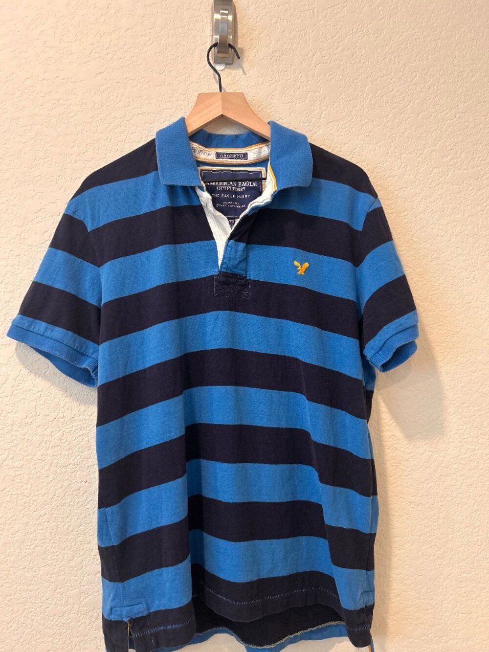American Eagle The Eagle Rugby Vintage Fit Polo Striped Shirt Size XL